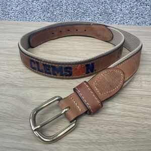 Clemson Tigers Zep-Pro Belt Leather Men's Size 34 NCAA Football Embroidered